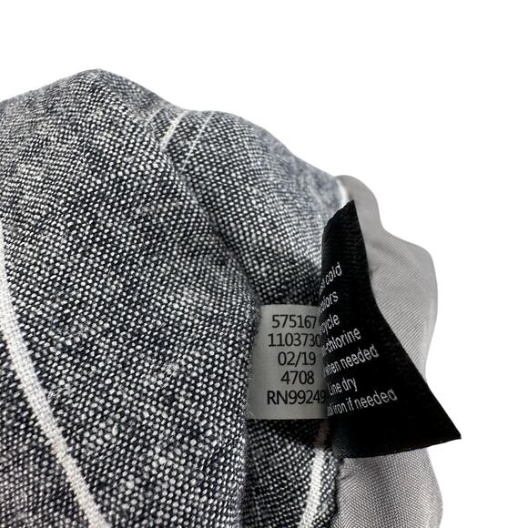 Lane Bryant Striped Blazer WMNS 22 Gray One Button Linen Blend Jacket Suit Coat - Picture 7 of 8